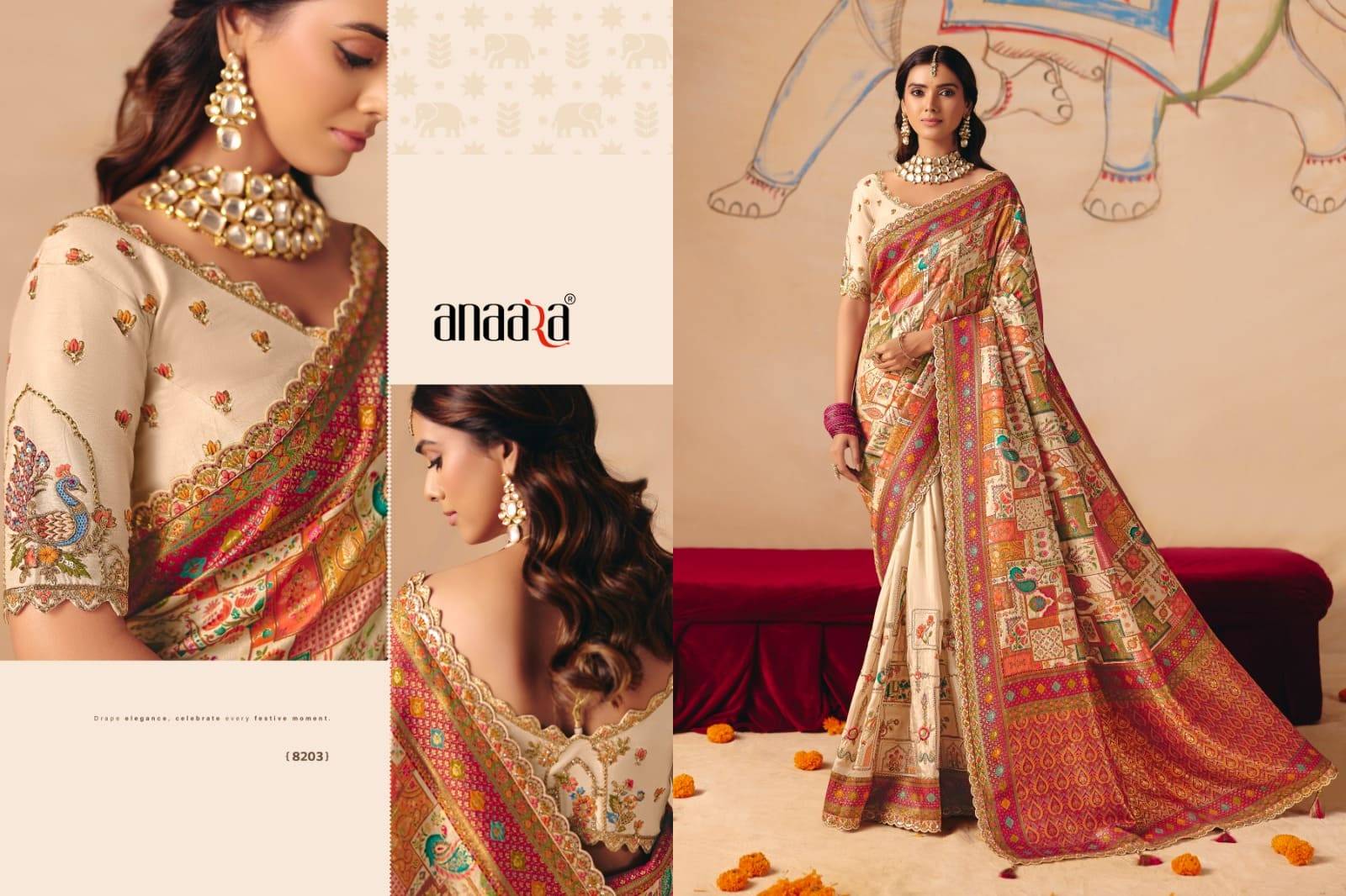 Anaara 8200 Series By Tathastu 8201 to 8212 Series Indian Traditional Bridal Wear Collection Beautiful Stylish Fancy Colorful Party Wear & Occasional Wear Silk Sarees At Wholesale Price